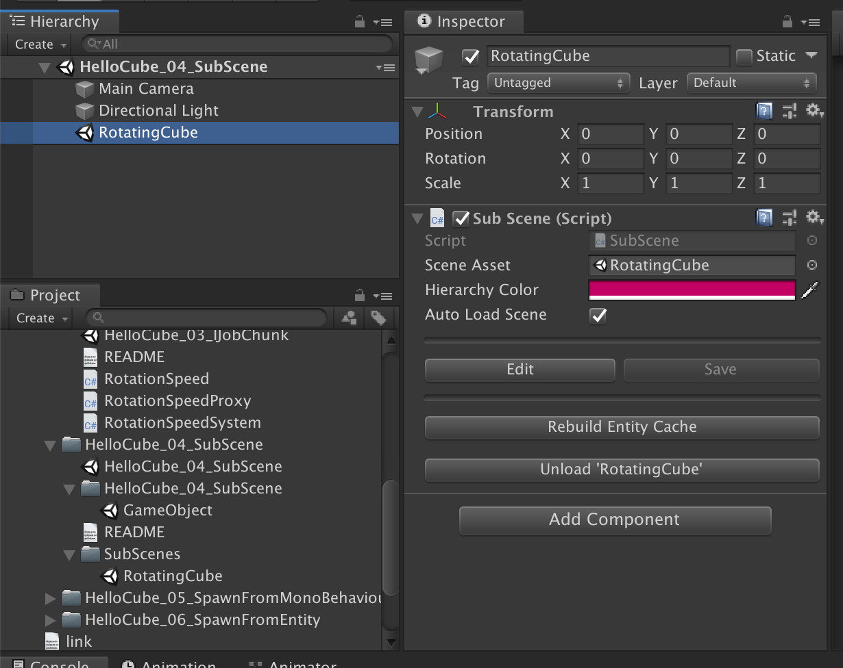 GameObject conversion and SubScene code tour