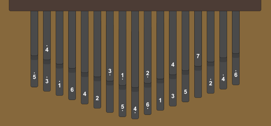 34-key Kalimba music theory analysis