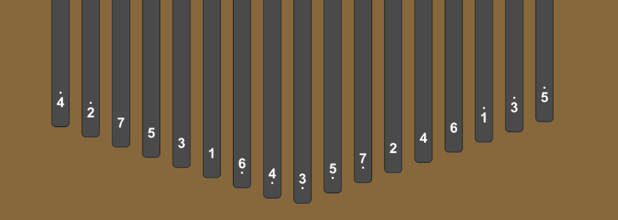 34-key Kalimba music theory analysis