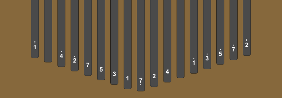 34-key Kalimba music theory analysis