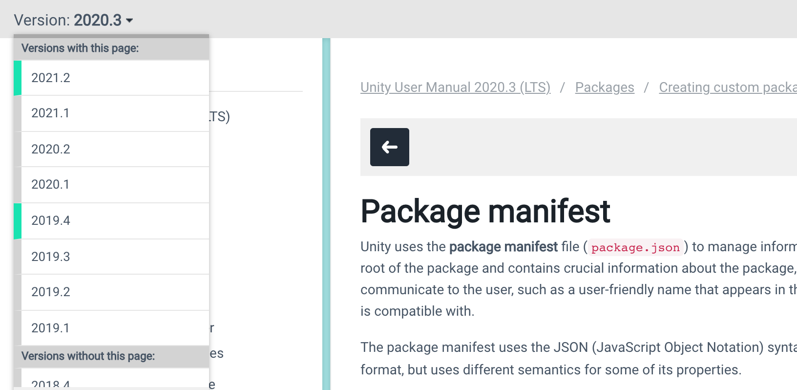 Publish Asset Store UPM package on which LTS version?